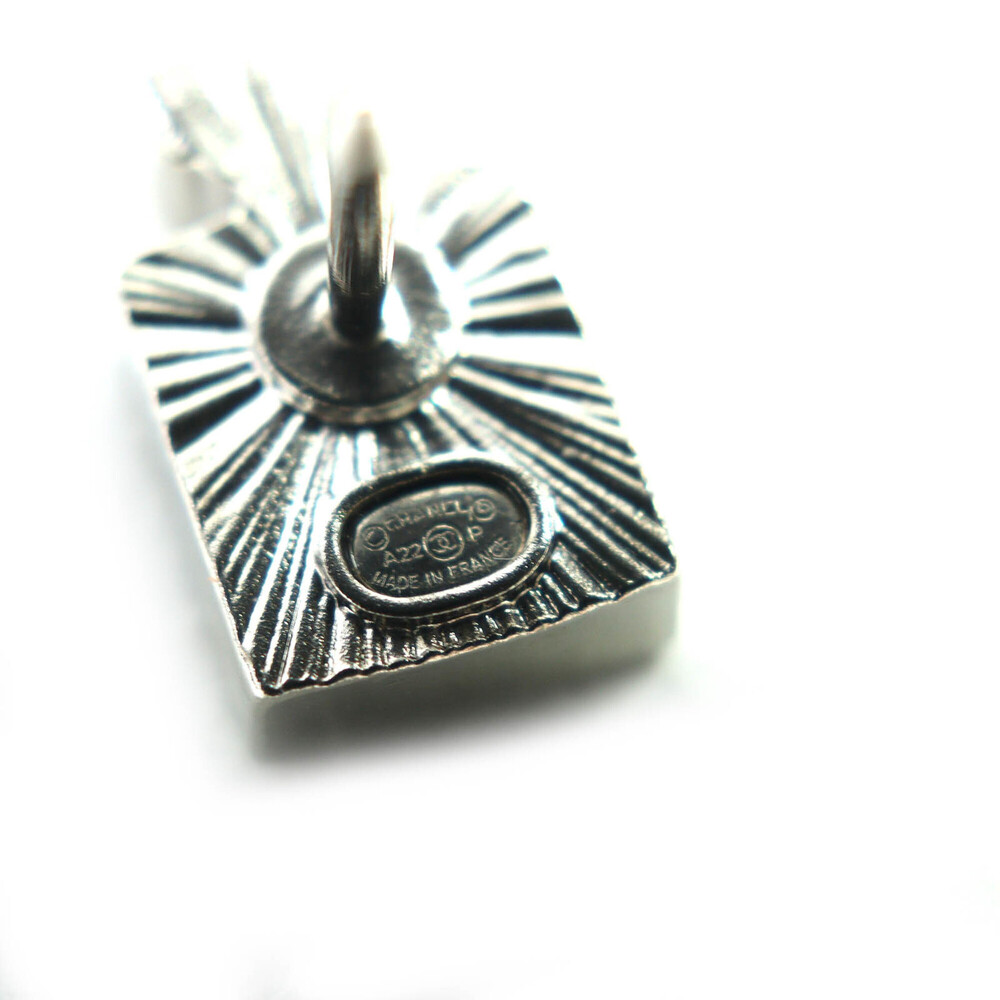 CHANEL Authentic Silver Logo Brooch - Picture 10 of 12